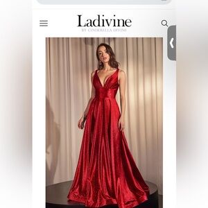 Red Shimmery/Sparkly size 14 A-Line Ball Gown